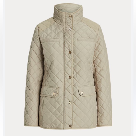 Lauren Ralph Lauren Jackets & Blazers - Lauren Ralph Lauren Diamond-Quilted Mockneck Jacket in Birch, Large